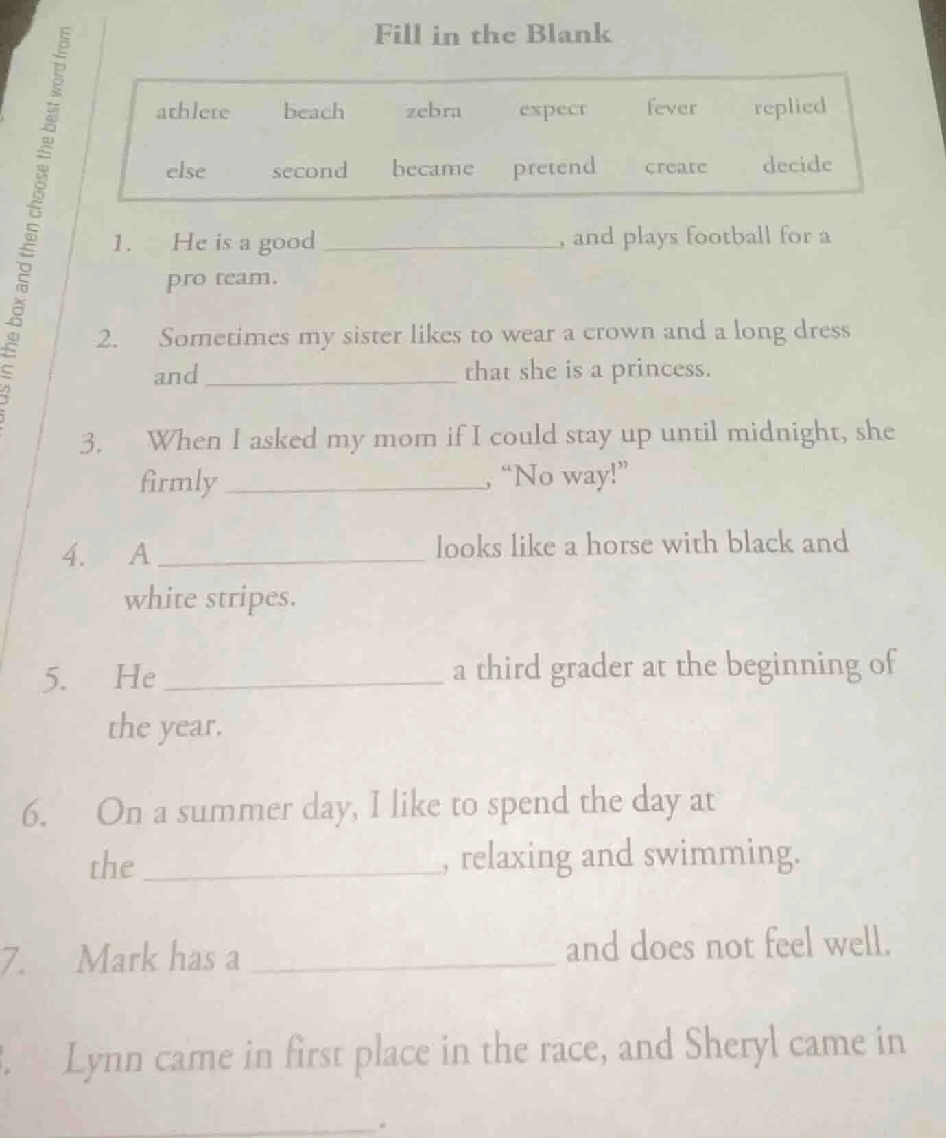 fill in the blank words in the box and then choose the best word from a…