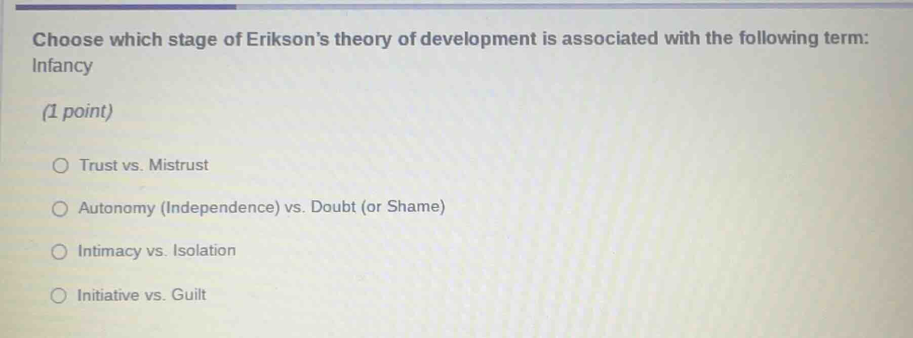 choose which stage of erikson’s theory of development is associated wit…