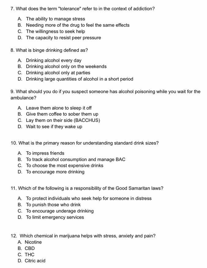 7. what does the term \tolerance\ refer to in the context of addiction?…