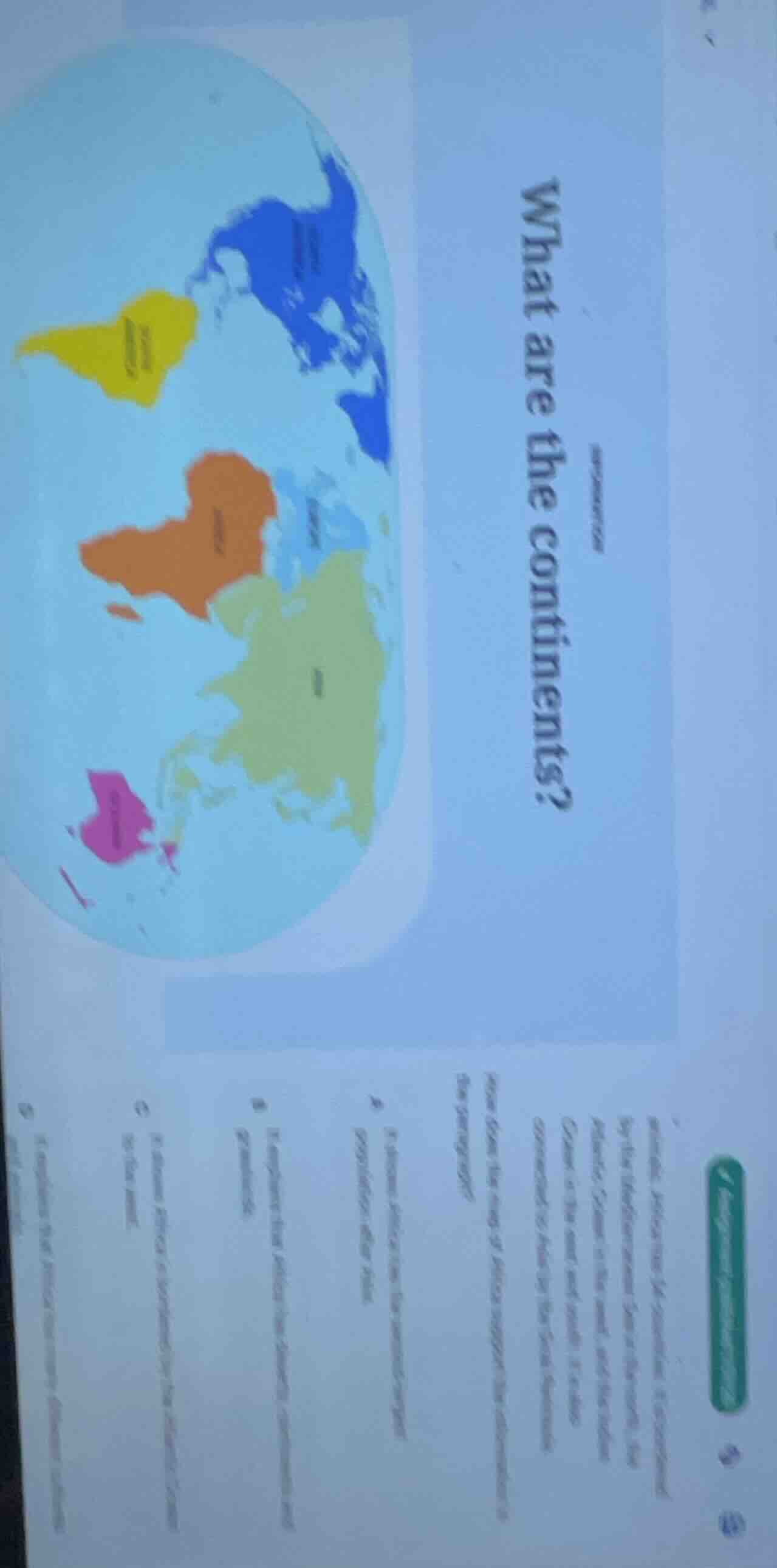 what are the continents? (the lower part of the text is partially uncle…