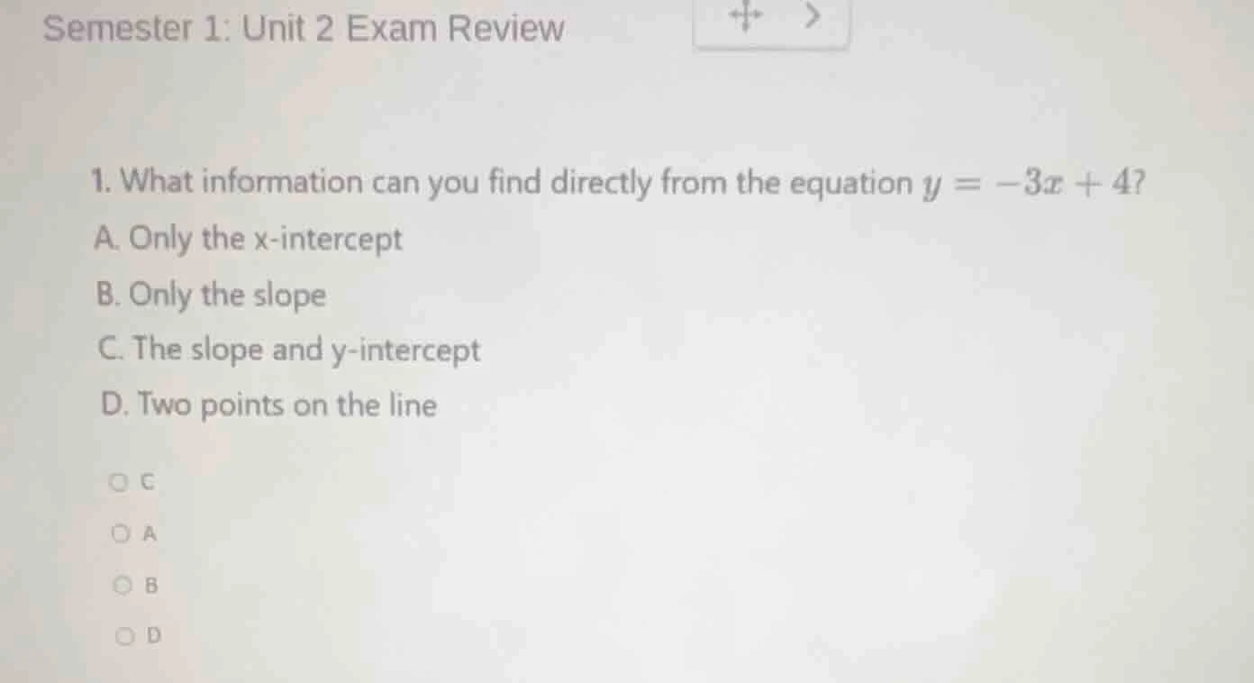 semester 1: unit 2 exam review 1. what information can you find directl…