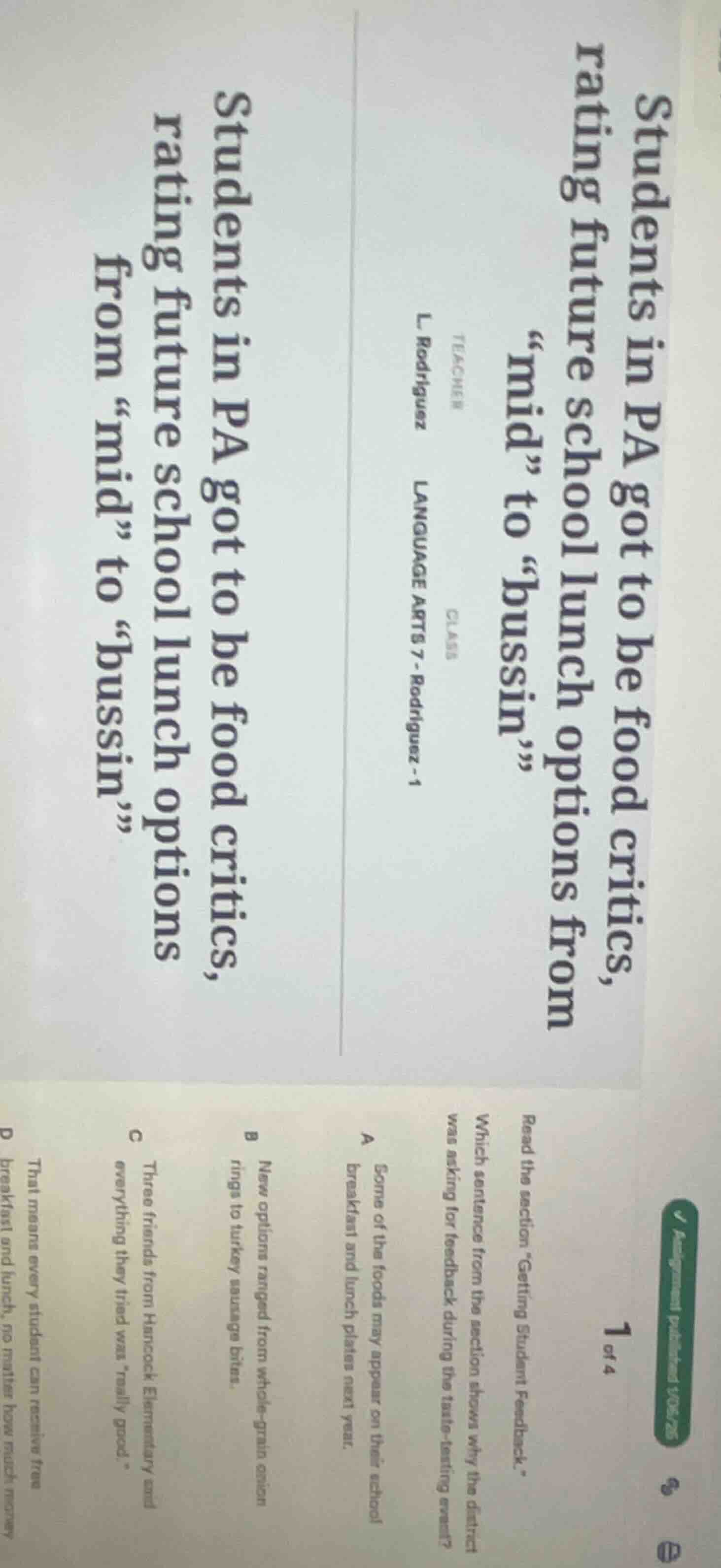 students in pa got to be food critics, rating future school lunch optio…