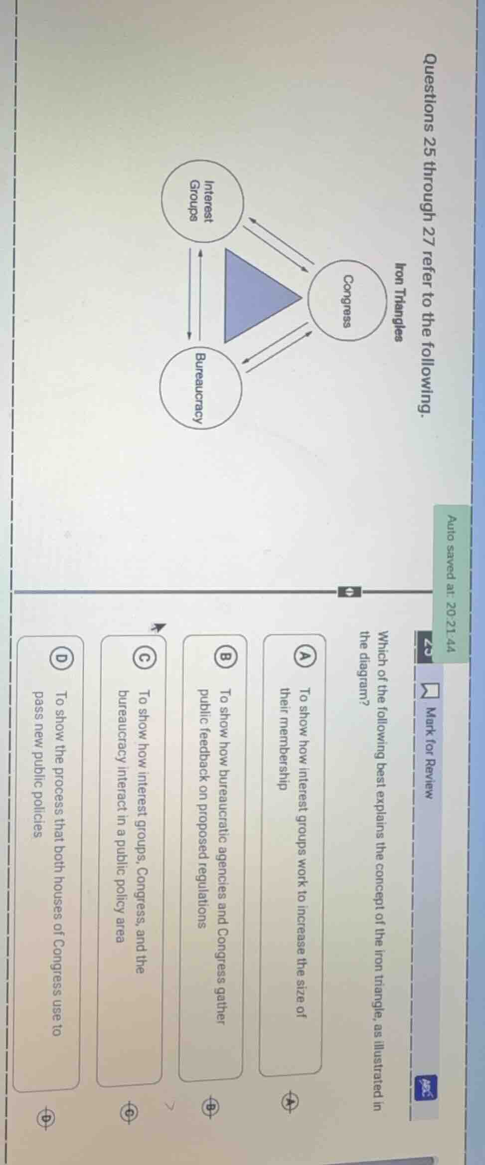 questions 25 through 27 refer to the following. iron triangles diagram …