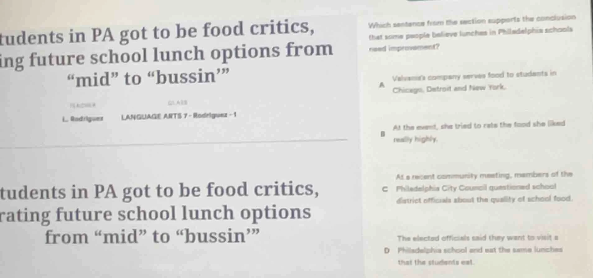 tudents in pa got to be food critics, ing future school lunch options f…