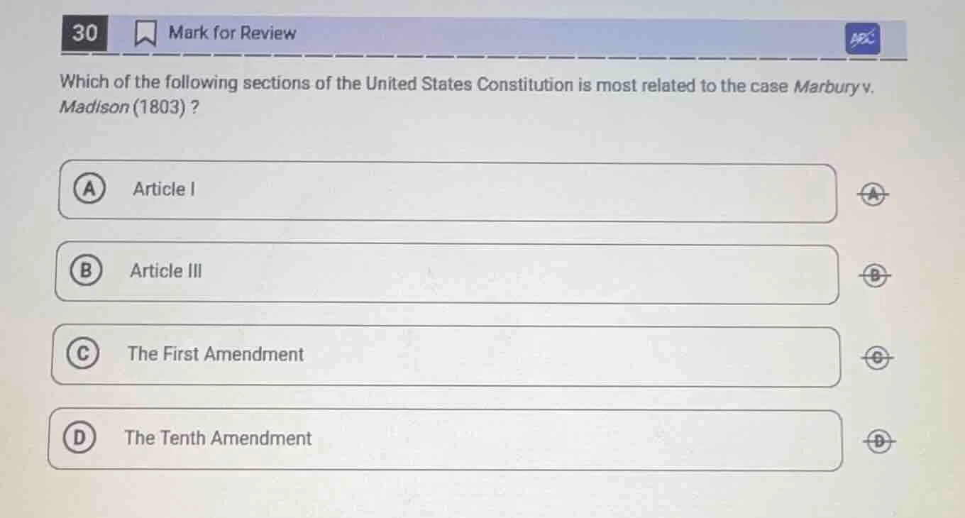 30 mark for review which of the following sections of the united states…