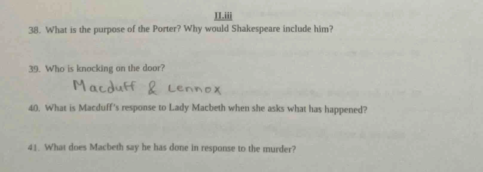 ii.iii 38. what is the purpose of the porter? why would shakespeare inc…