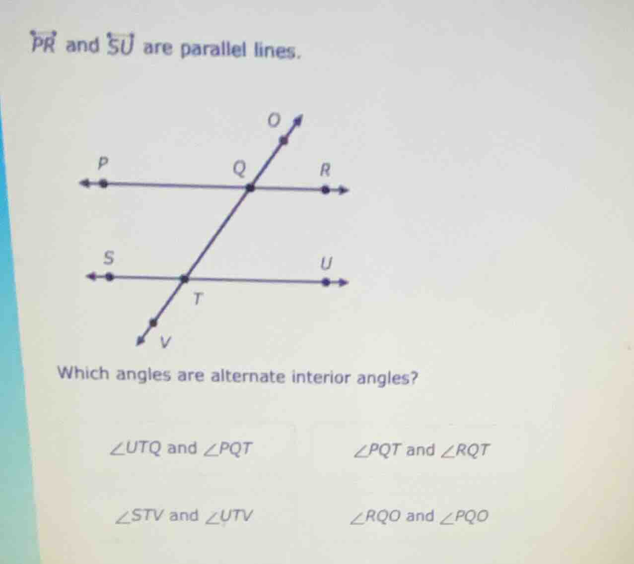 $\\overleftrightarrow{pr}$ and $\\overleftrightarrow{su}$ are parallel …