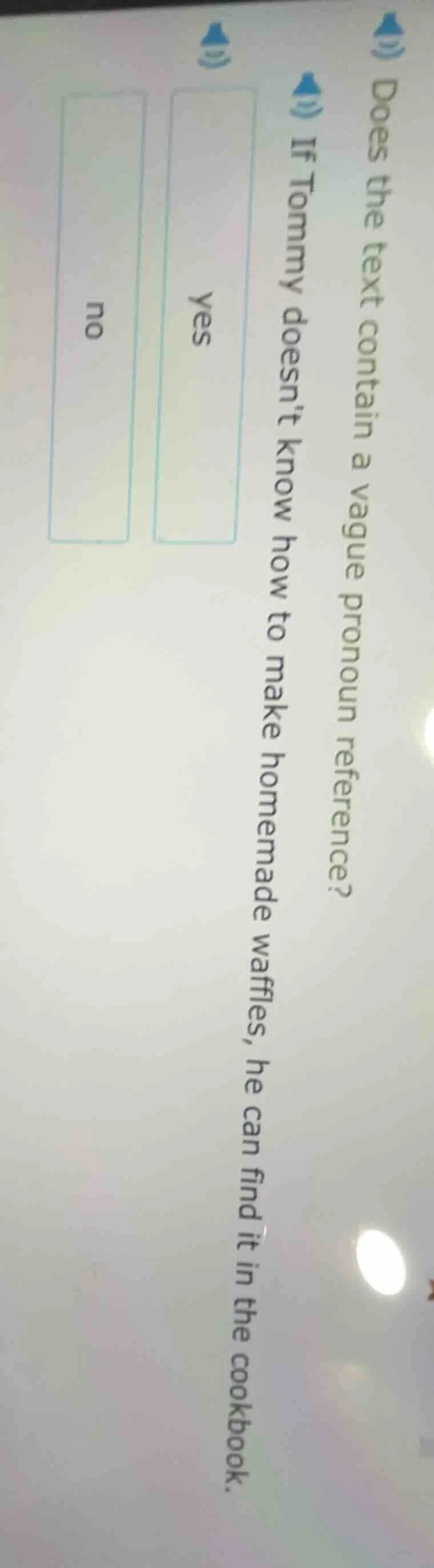 does the text contain a vague pronoun reference? if tommy doesnt know h…