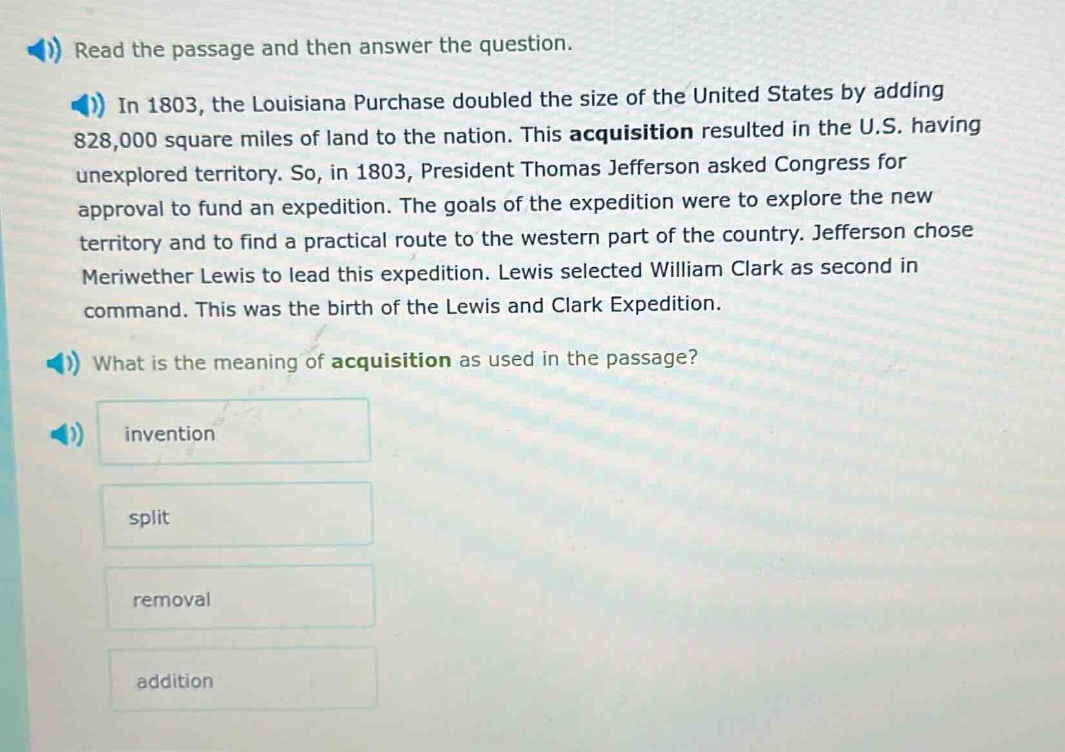 read the passage and then answer the question. in 1803, the louisiana p…