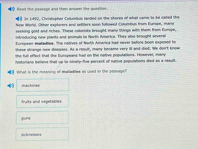 read the passage and then answer the question. in 1492, christopher col…