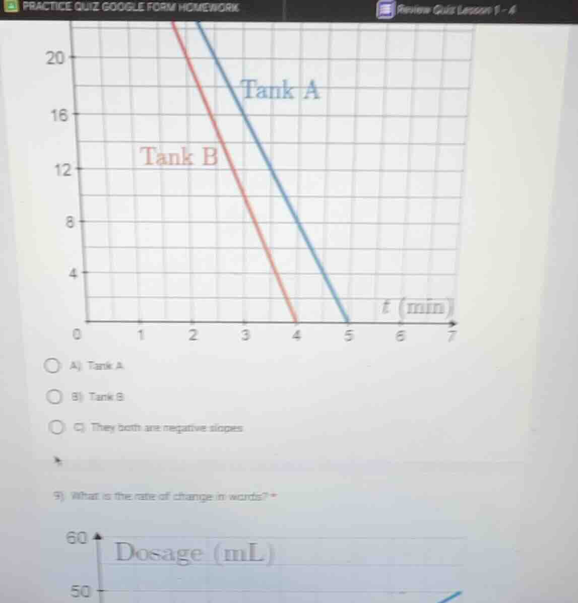 practice quiz google form homework review quiz lesson 1 - 4 (graph of t…