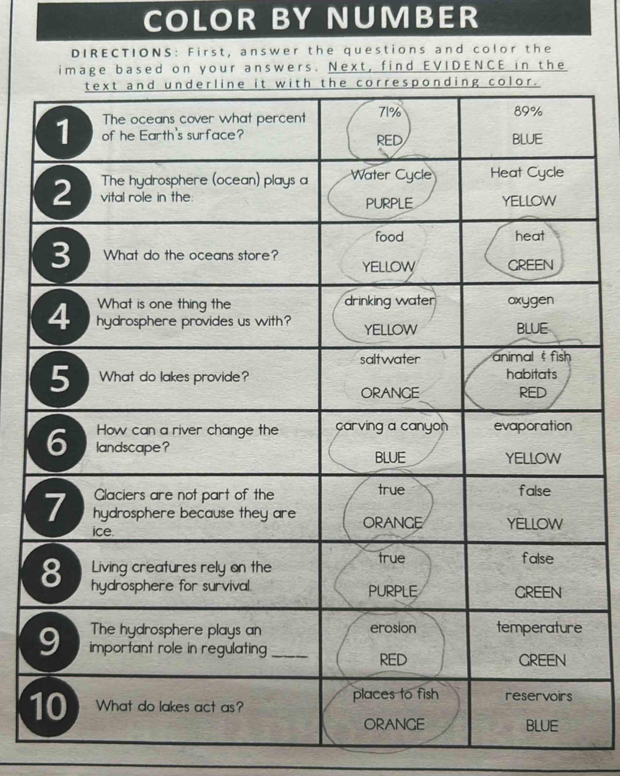 color by number directions: first, answer the questions and color the i…