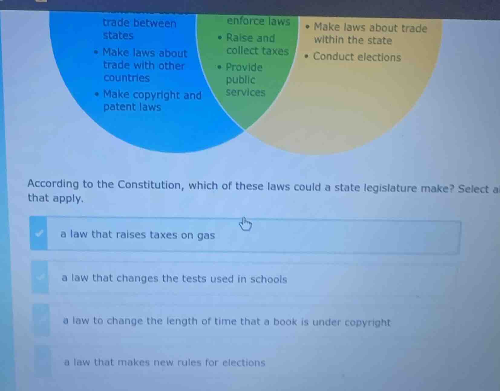 trade between states - make laws about trade with other countries - mak…