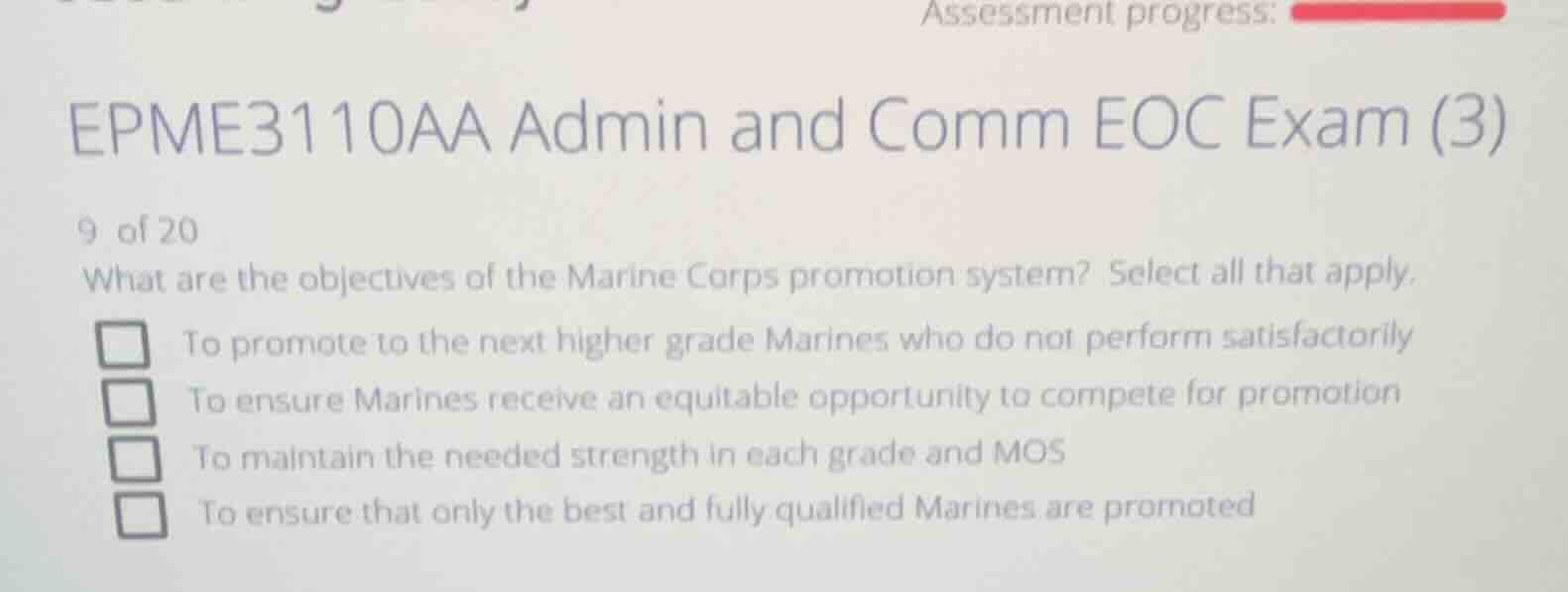 epme3110aa admin and comm eoc exam (3) 9 of 20 what are the objectives …