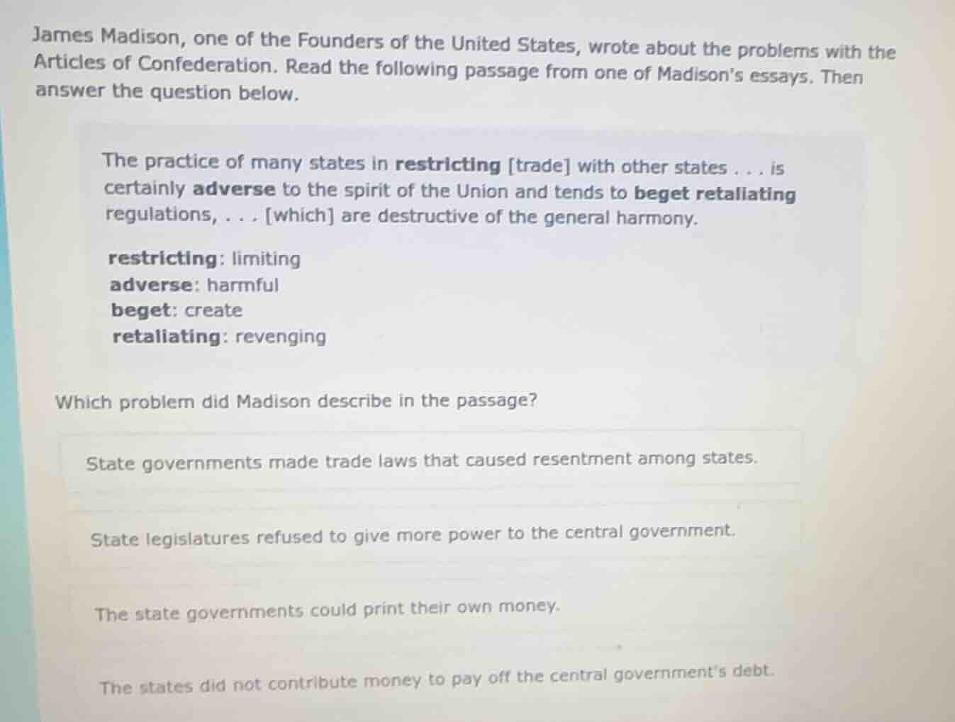 james madison, one of the founders of the united states, wrote about th…