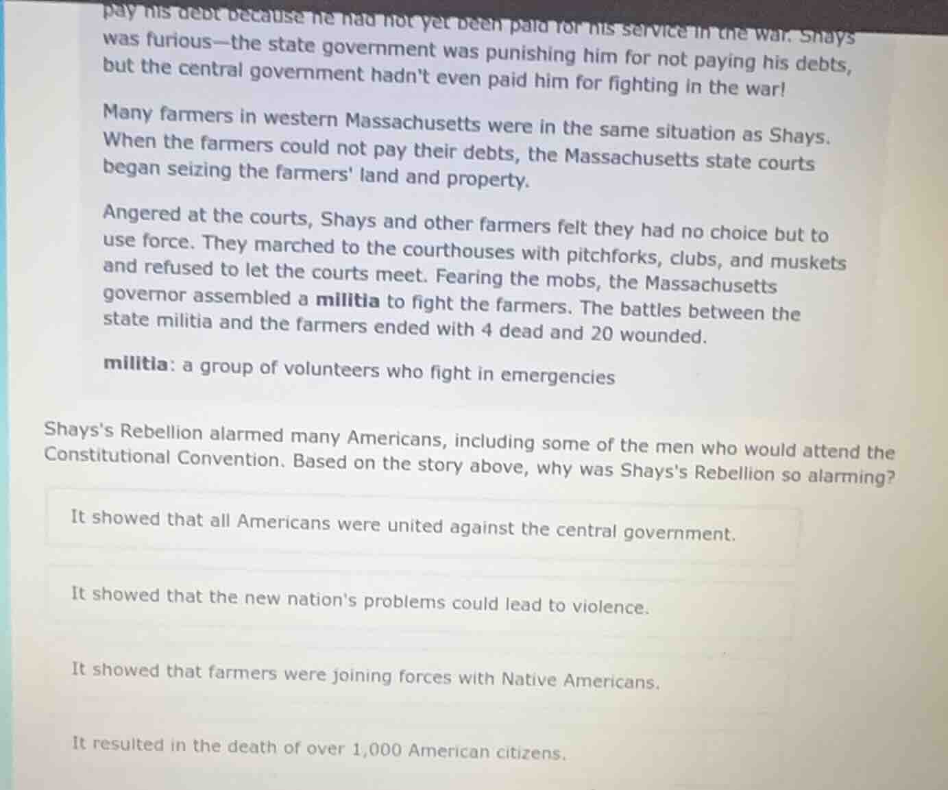 pay his debt because he had not yet been paid for his service in the wa…