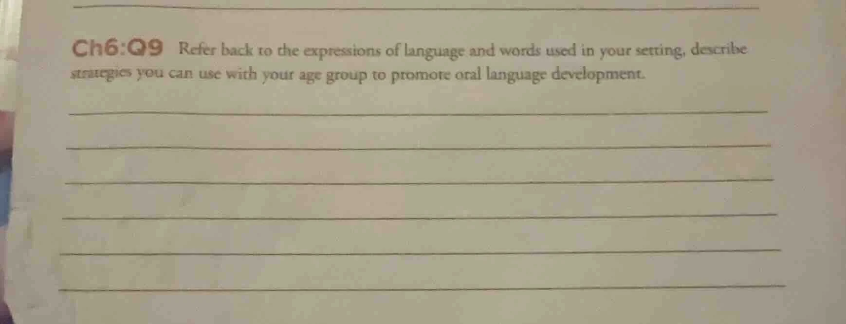ch6: q9 refer back to the expressions of language and words used in you…