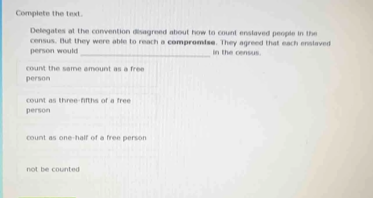 complete the text. delegates at the convention disagreed about how to c…