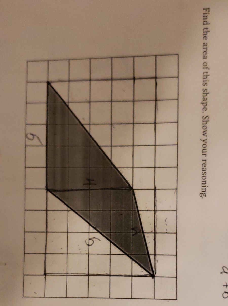 find the area of this shape. show your reasoning.