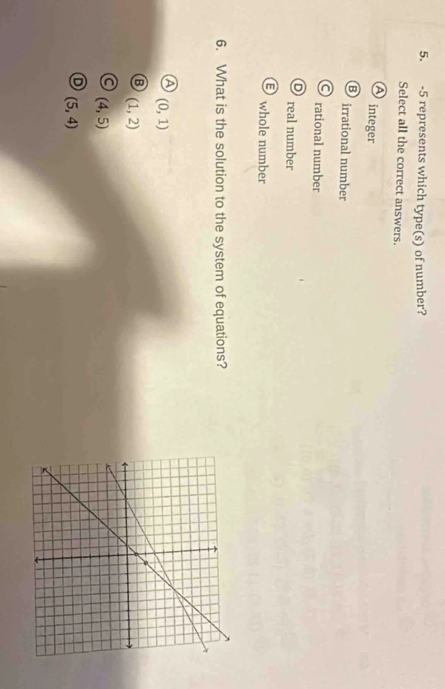 5. -5 represents which type(s) of number? select all the correct answer…