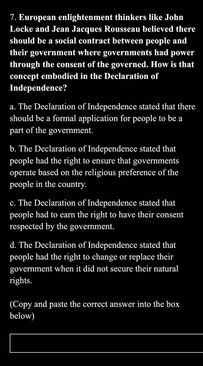 7. european enlightenment thinkers like john locke and jean jacques rou…