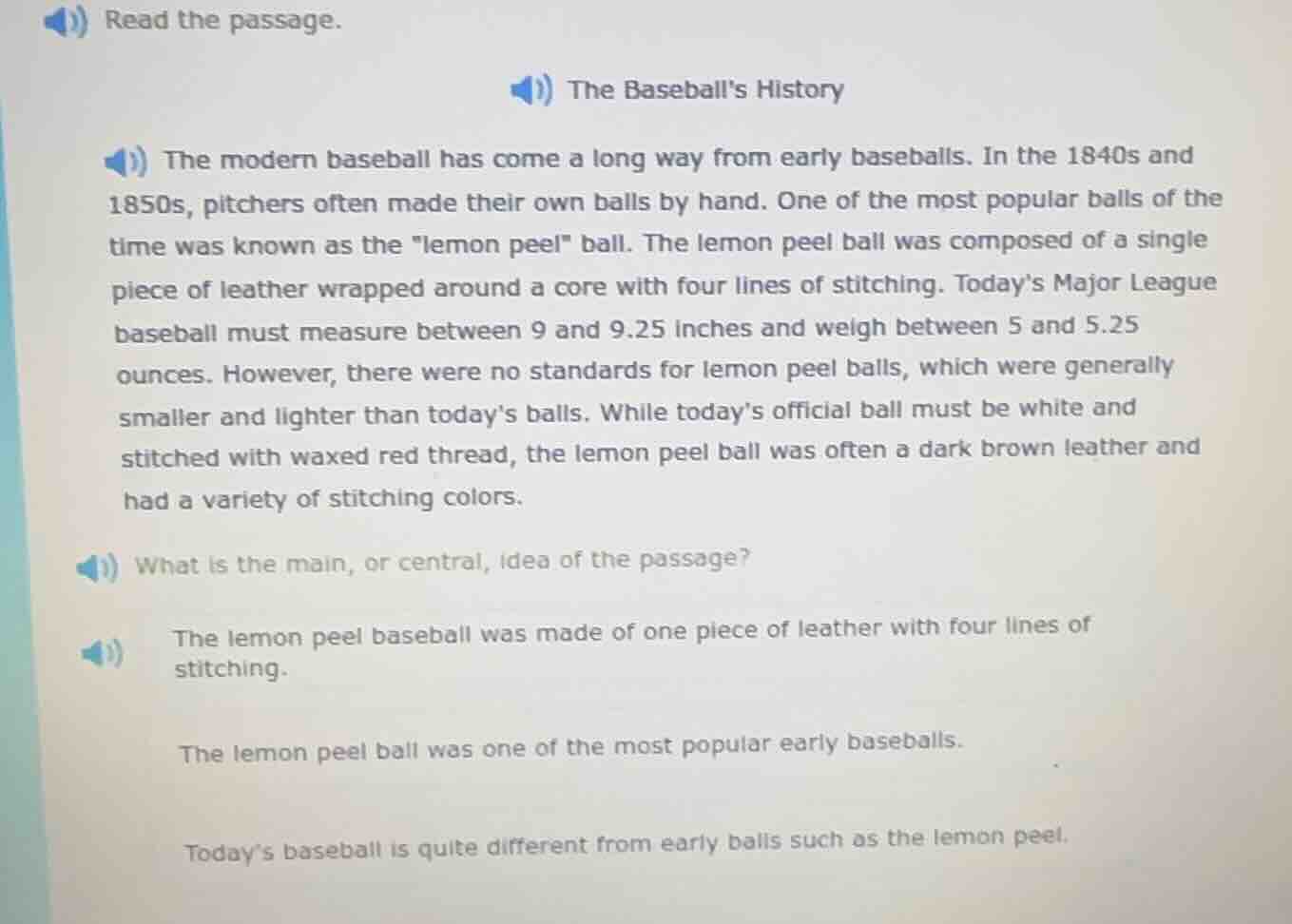 read the passage. the baseballs history the modern baseball has come a …