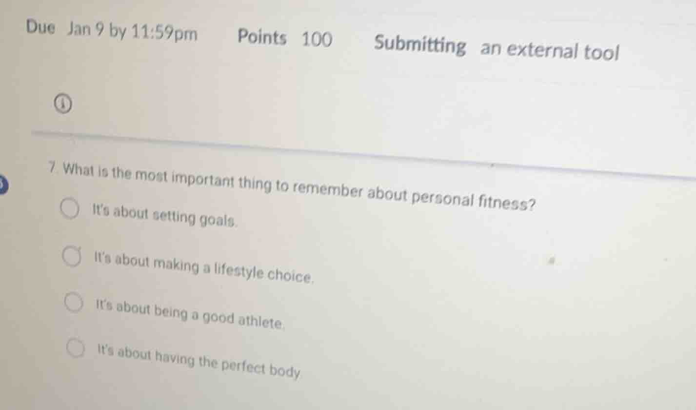 due jan 9 by 11:59pm points 100 submitting an external tool 7. what is …