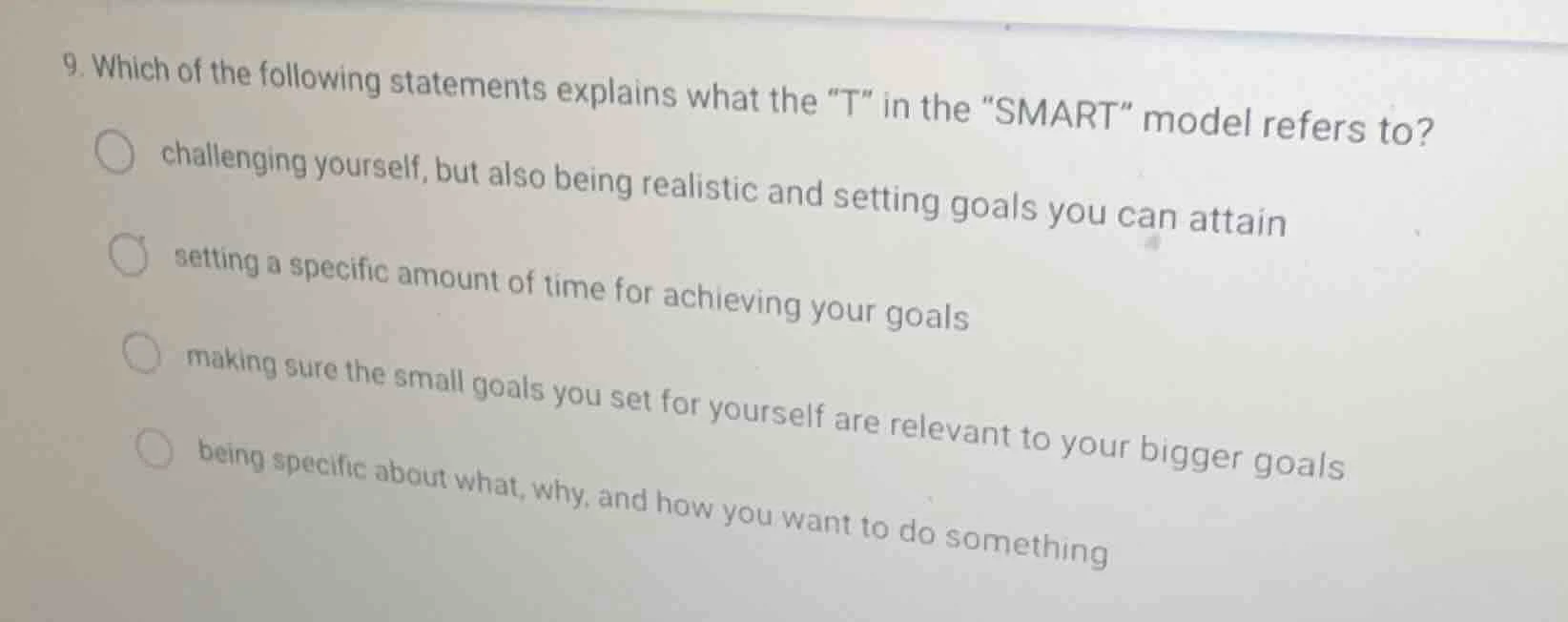 9. which of the following statements explains what the \t\ in the \smar…