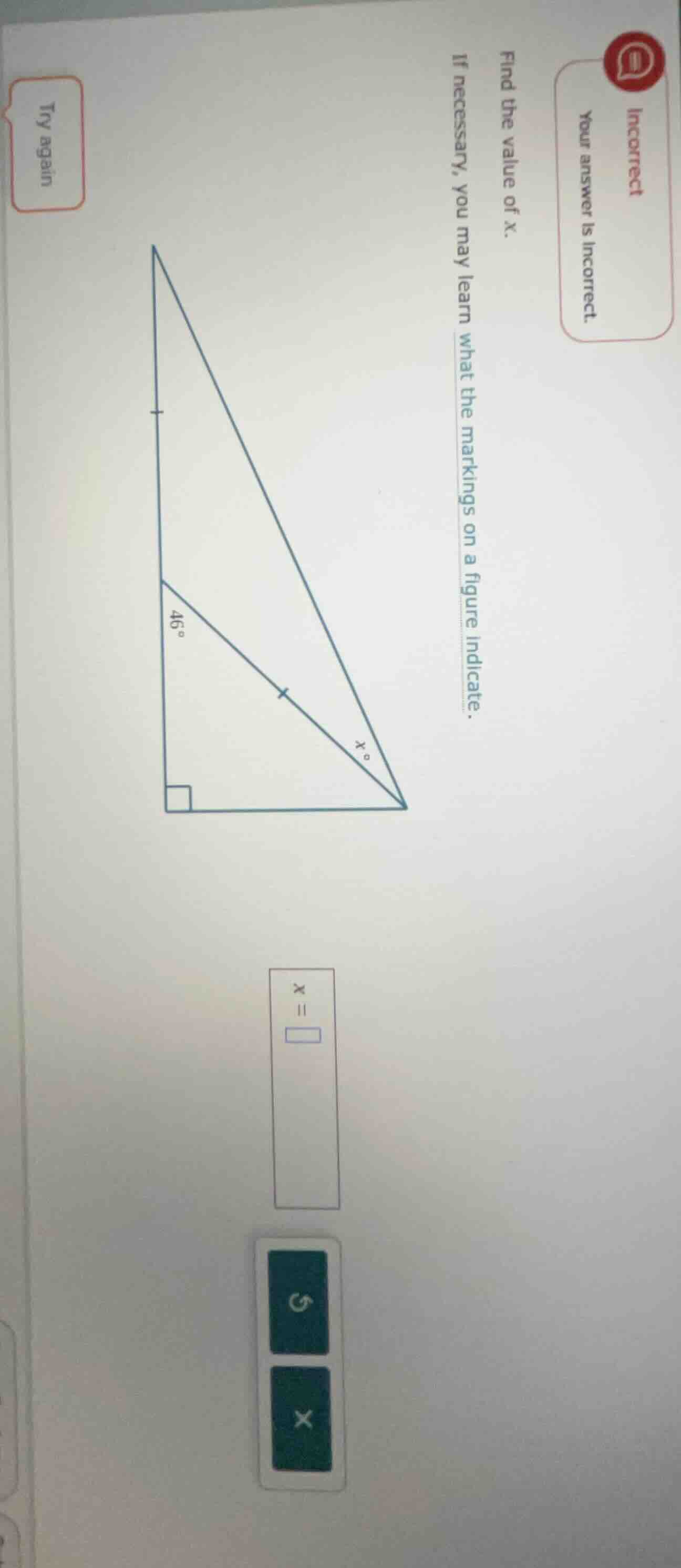 find the value of x. if necessary, you may learn what the markings on a…