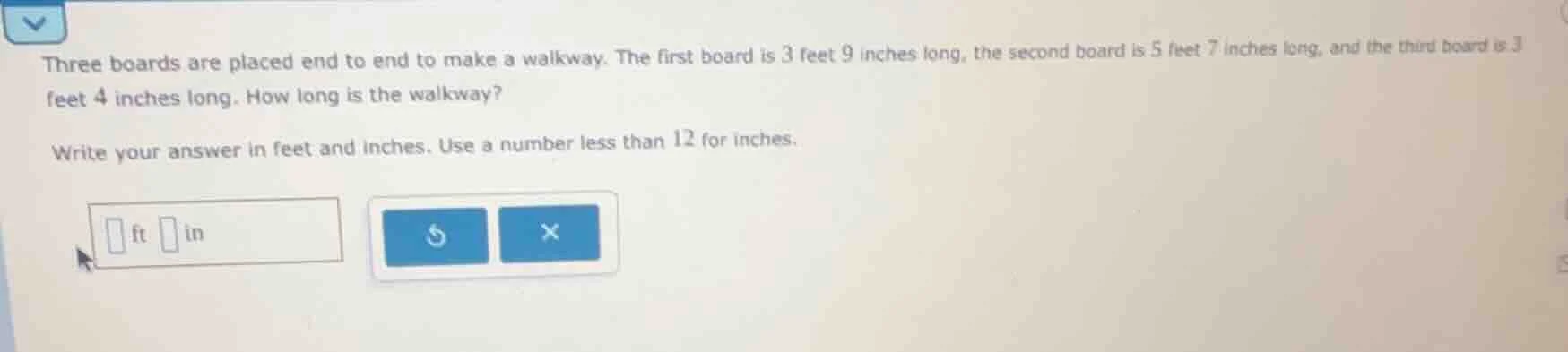 three boards are placed end to end to make a walkway. the first board i…