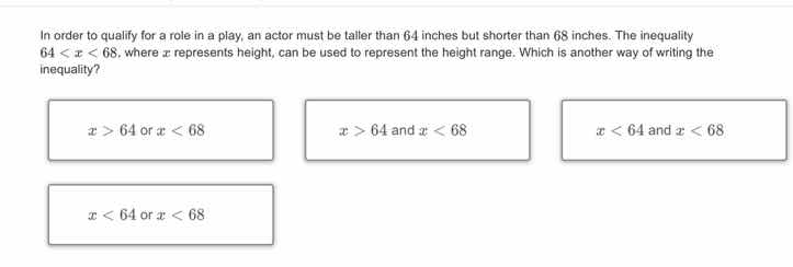 in order to qualify for a role in a play, an actor must be taller than …