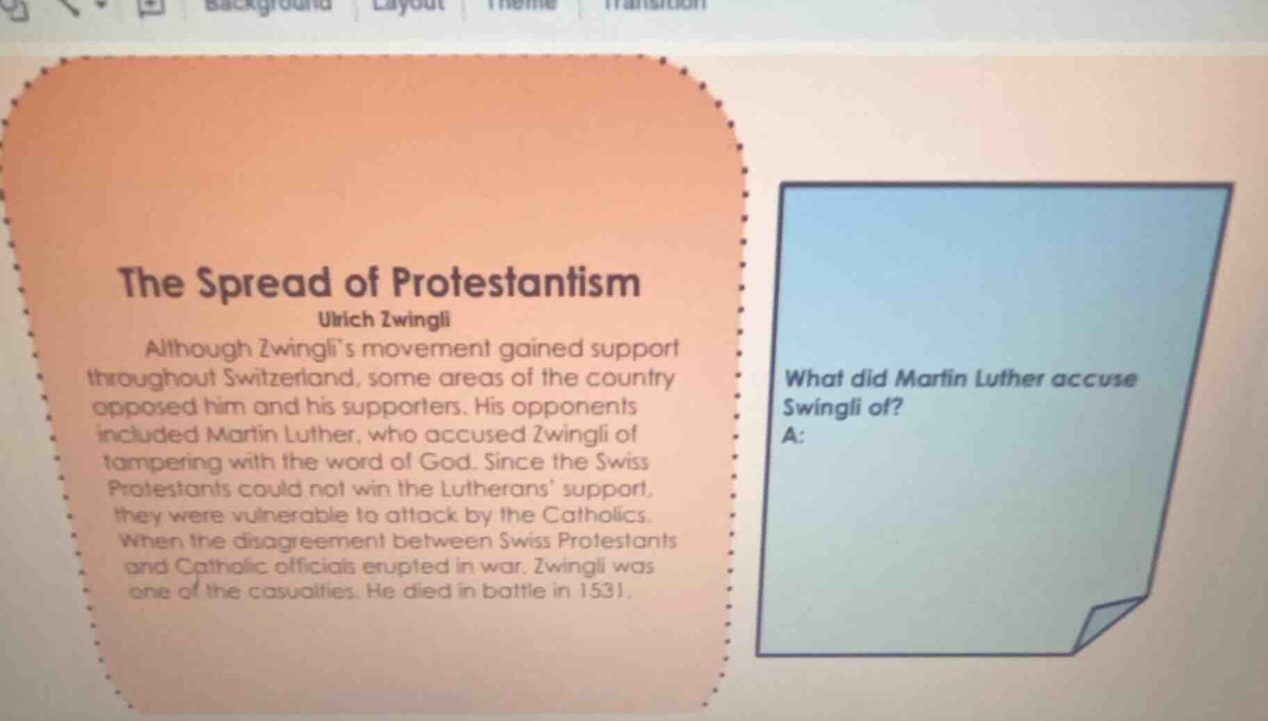the spread of protestantism ulrich zwingli although zwingli’s movement …
