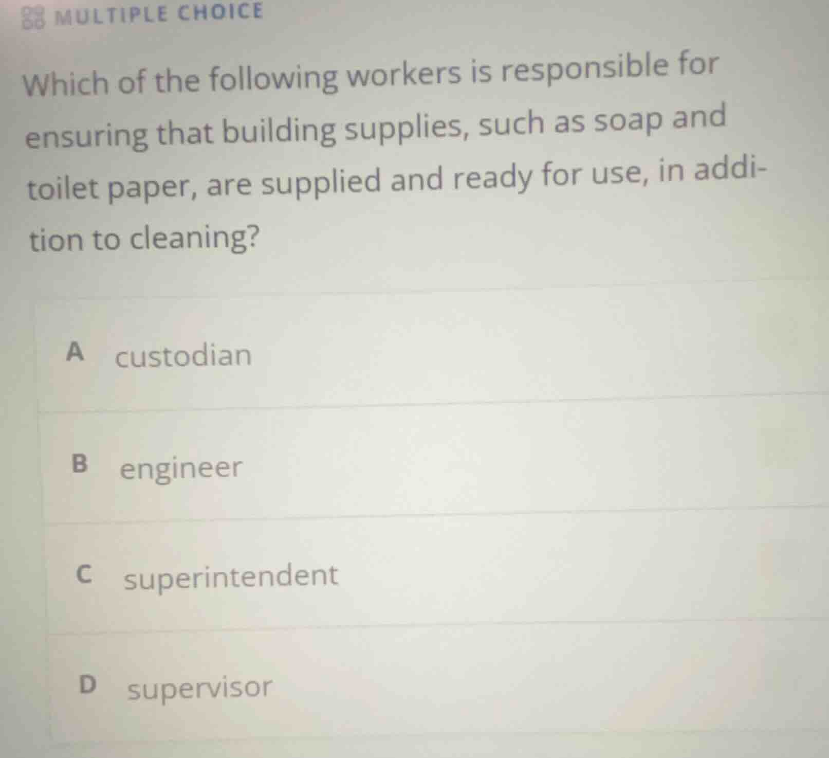 multiple choice which of the following workers is responsible for ensur…