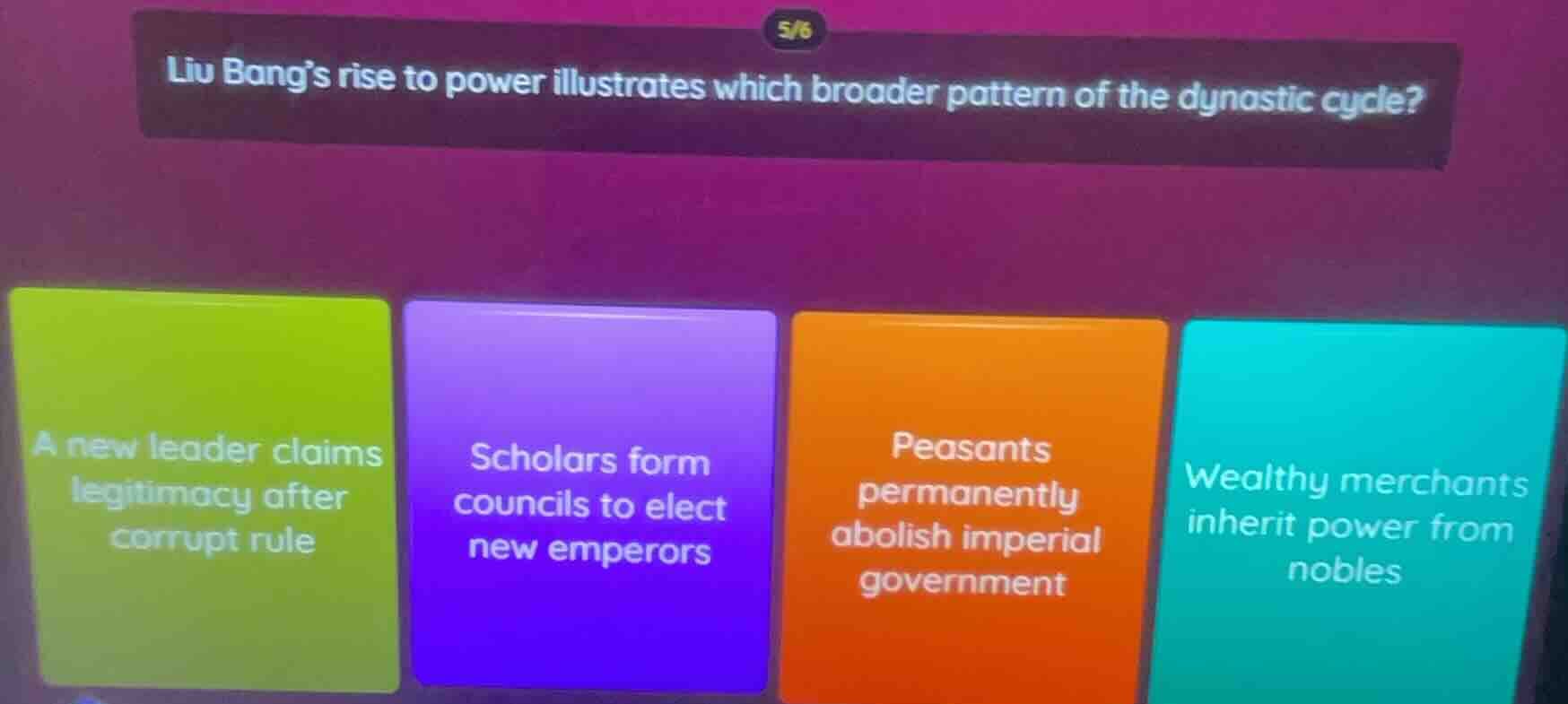 liu bang’s rise to power illustrates which broader pattern of the dynas…