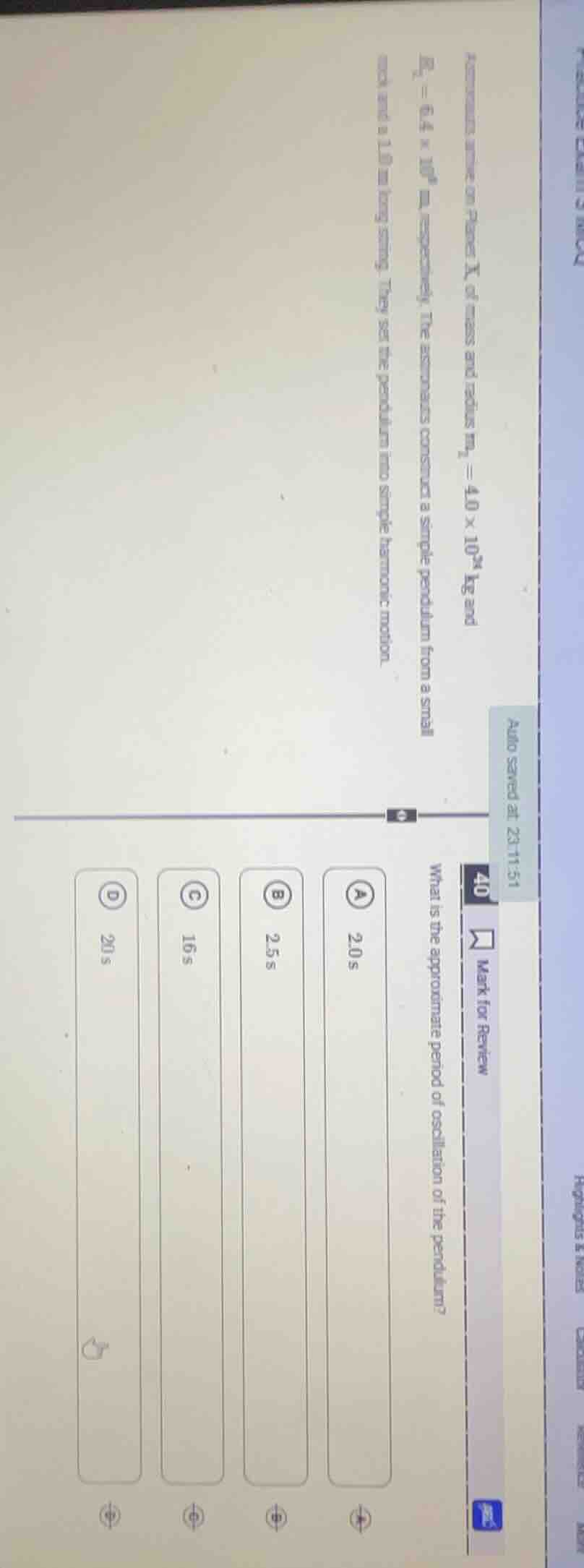 astronauts arrive on planet x, of mass ( m_x = 4.0 \times 10^{24} ) kg …