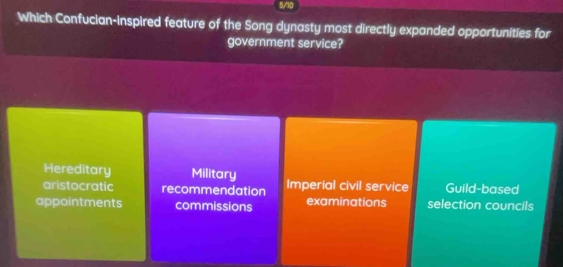 which confucian - inspired feature of the song dynasty most directly ex…