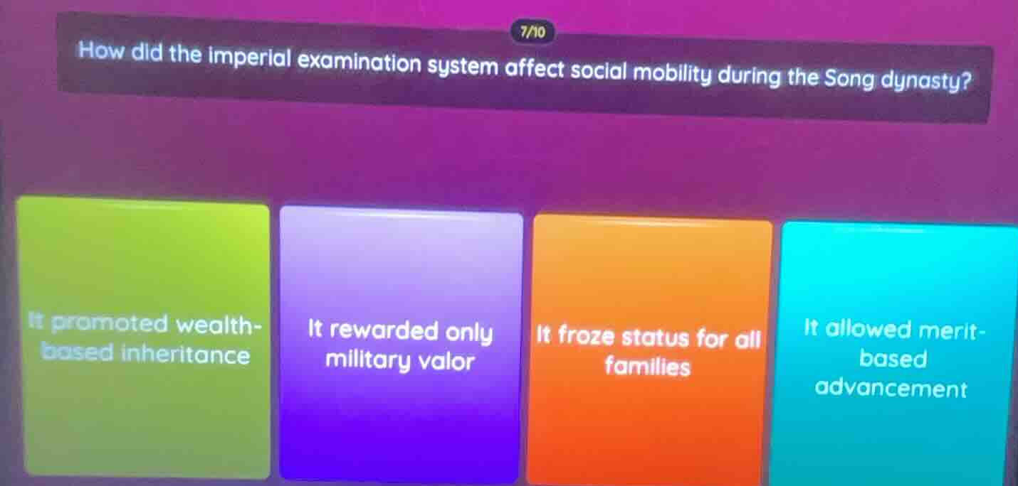 how did the imperial examination system affect social mobility during t…