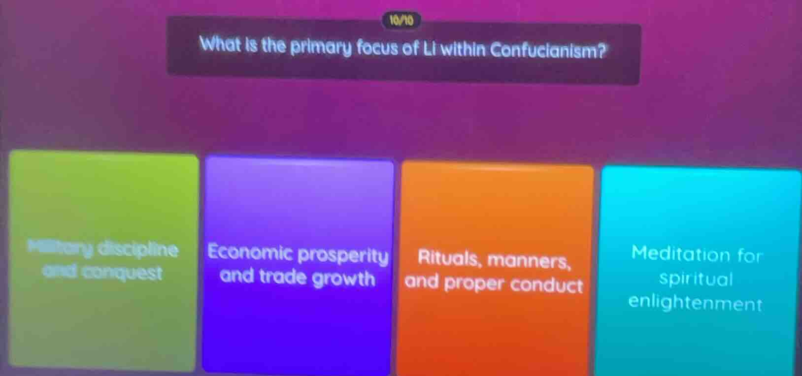 what is the primary focus of li within confucianism? military disciplin…
