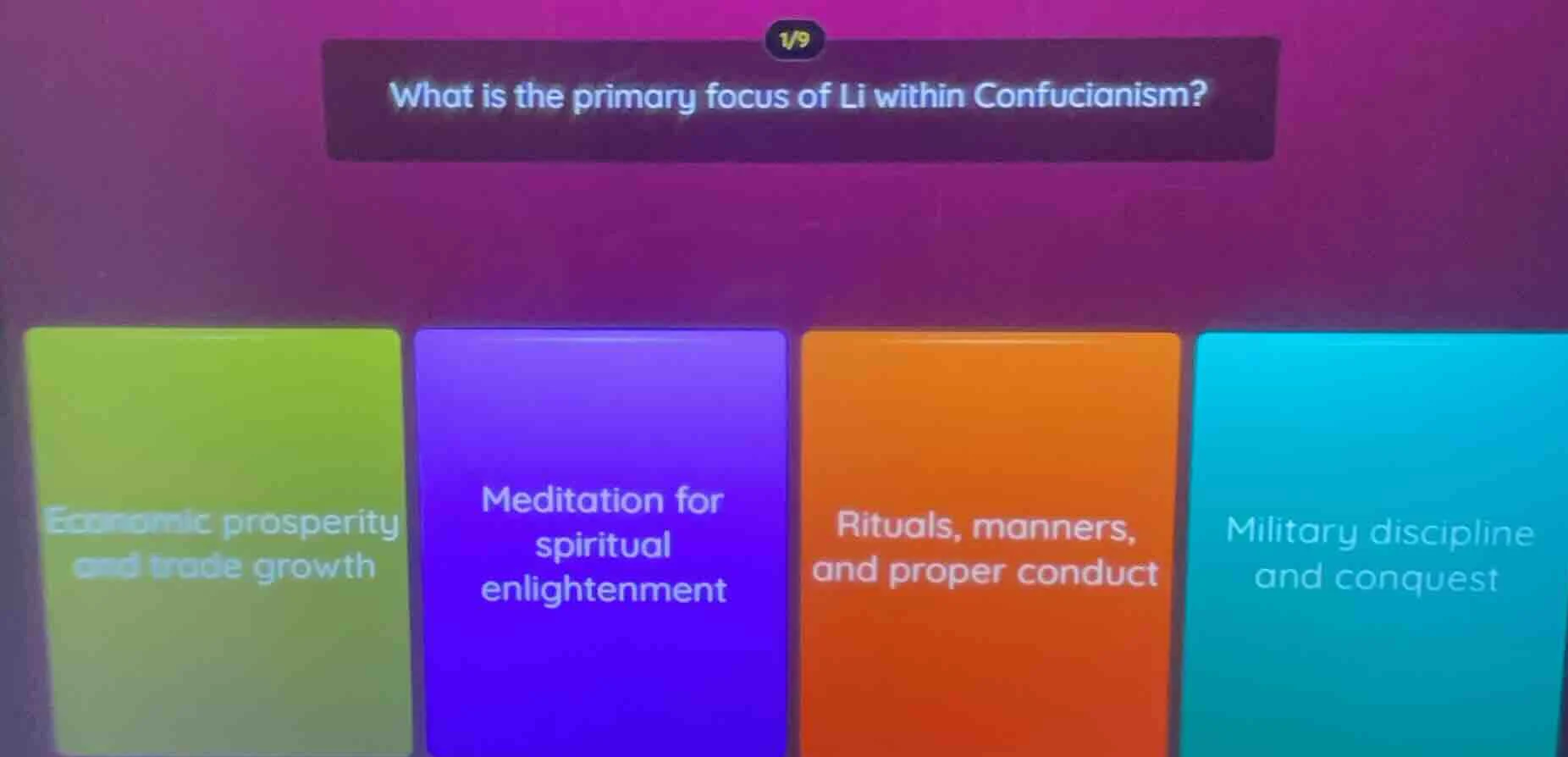 what is the primary focus of li within confucianism? economic prosperit…