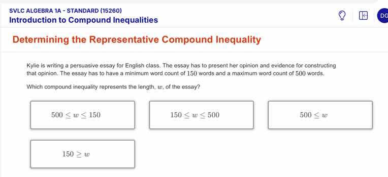 svlc algebra 1a - standard (15260) introduction to compound inequalitie…