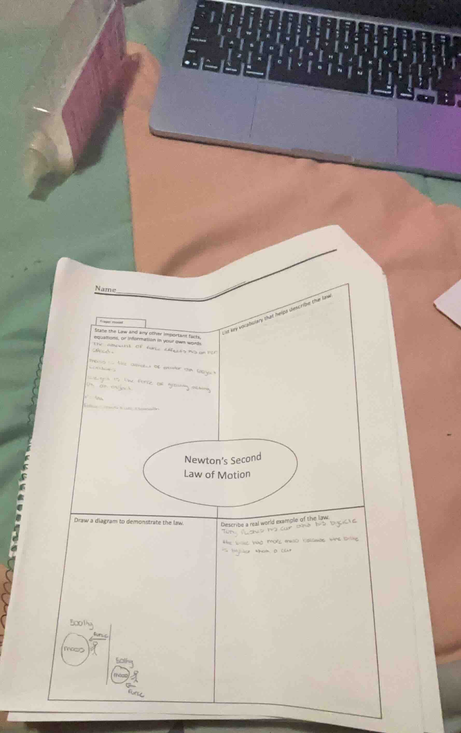 name newton’s second law of motion state the law and any other importan…