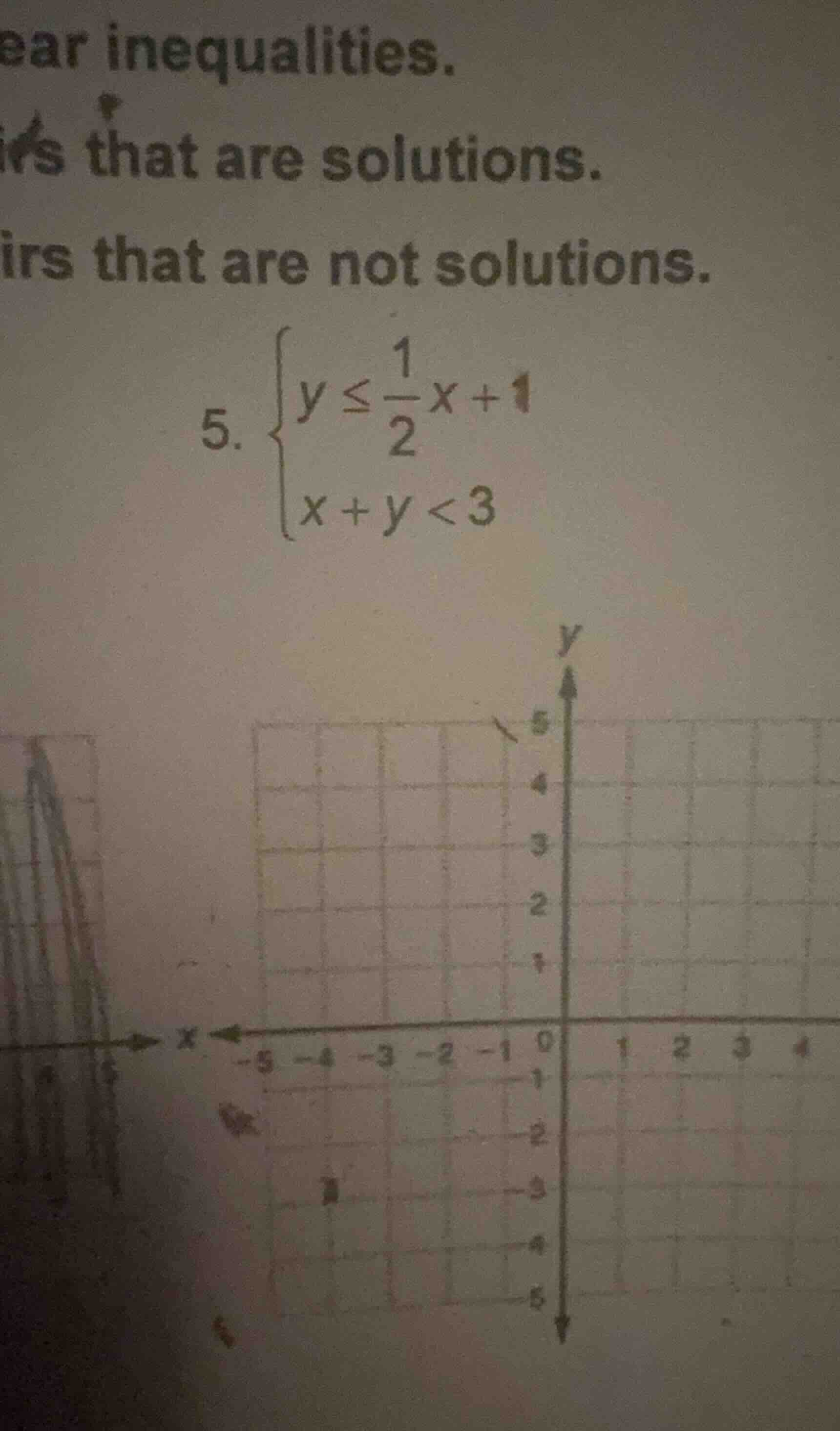 ear inequalities. is that are solutions. irs that are not solutions. 5.…
