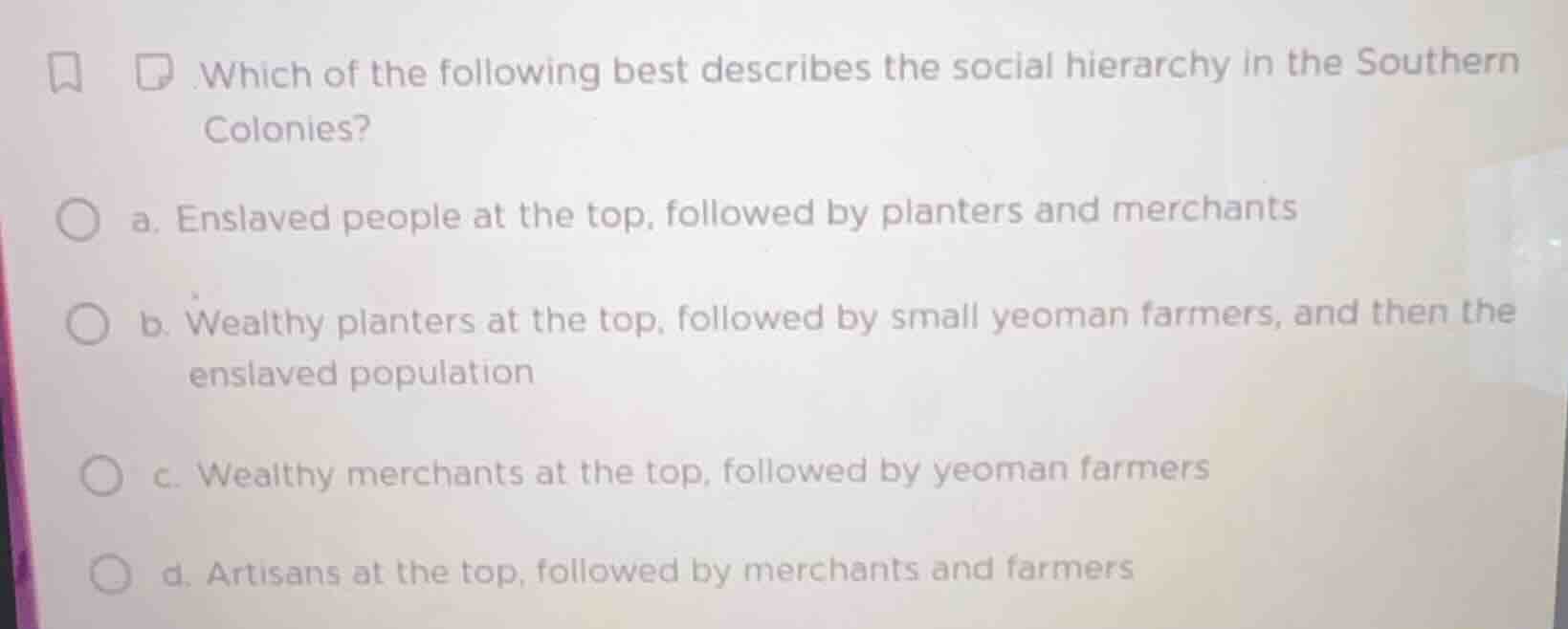 which of the following best describes the social hierarchy in the south…