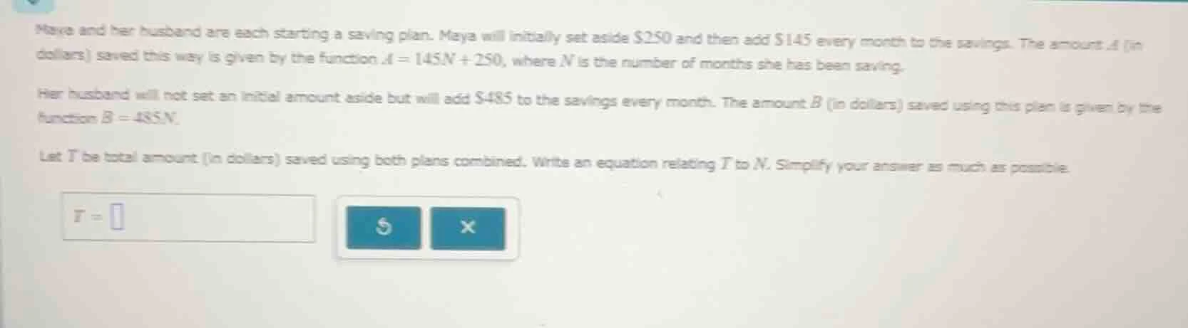 maya and her husband are each starting a saving plan. maya will initial…