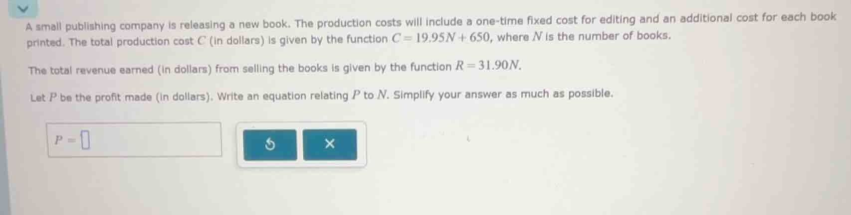 a small publishing company is releasing a new book. the production cost…