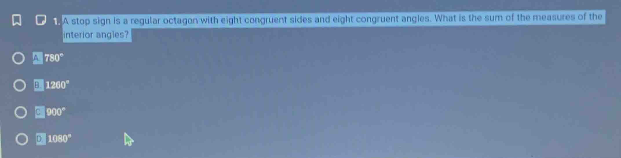 1. a stop sign is a regular octagon with eight congruent sides and eigh…