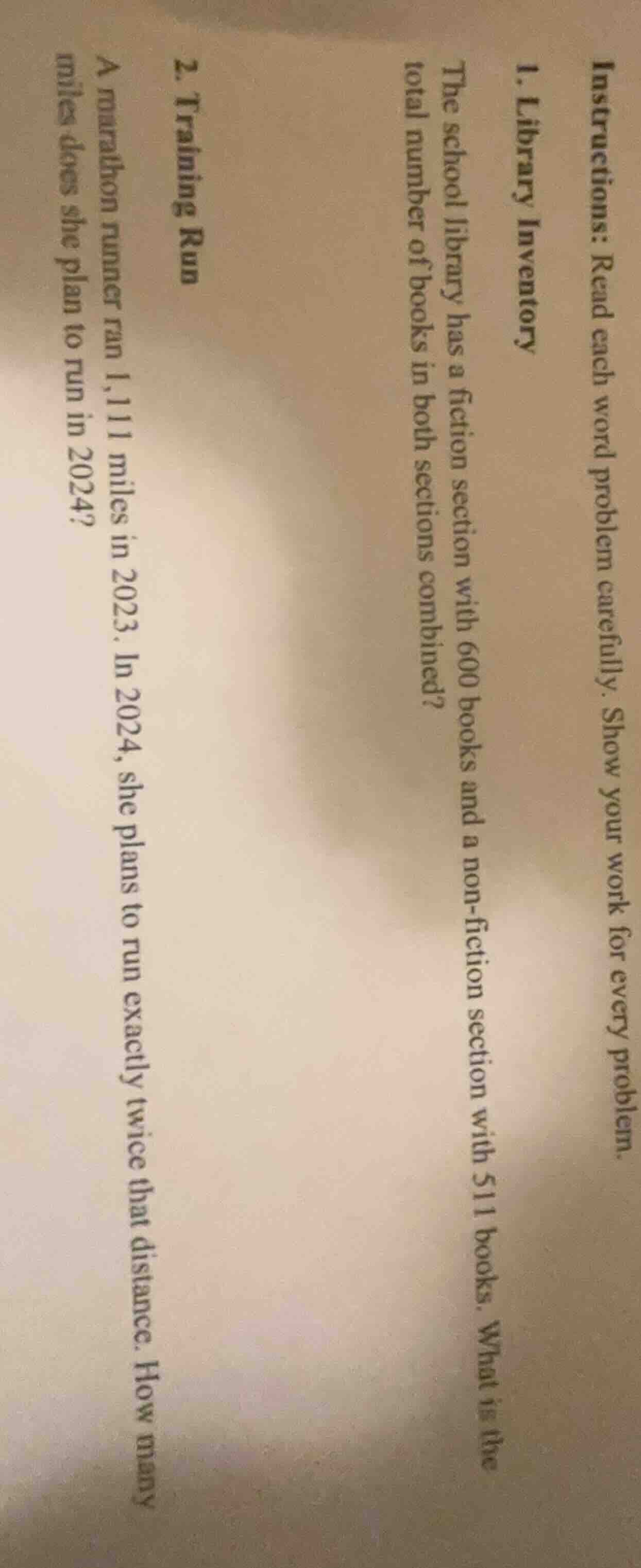 instructions: read each word problem carefully. show your work for ever…