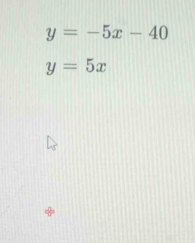 y = -5x - 40 y = 5x