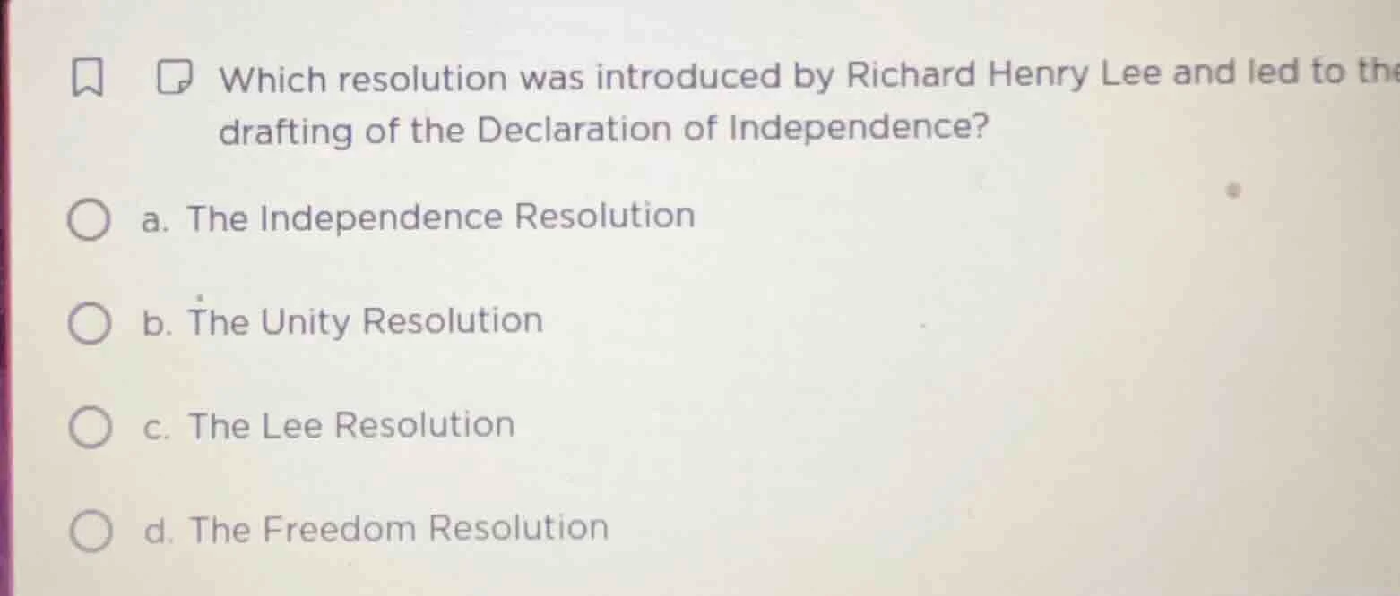 which resolution was introduced by richard henry lee and led to the dra…