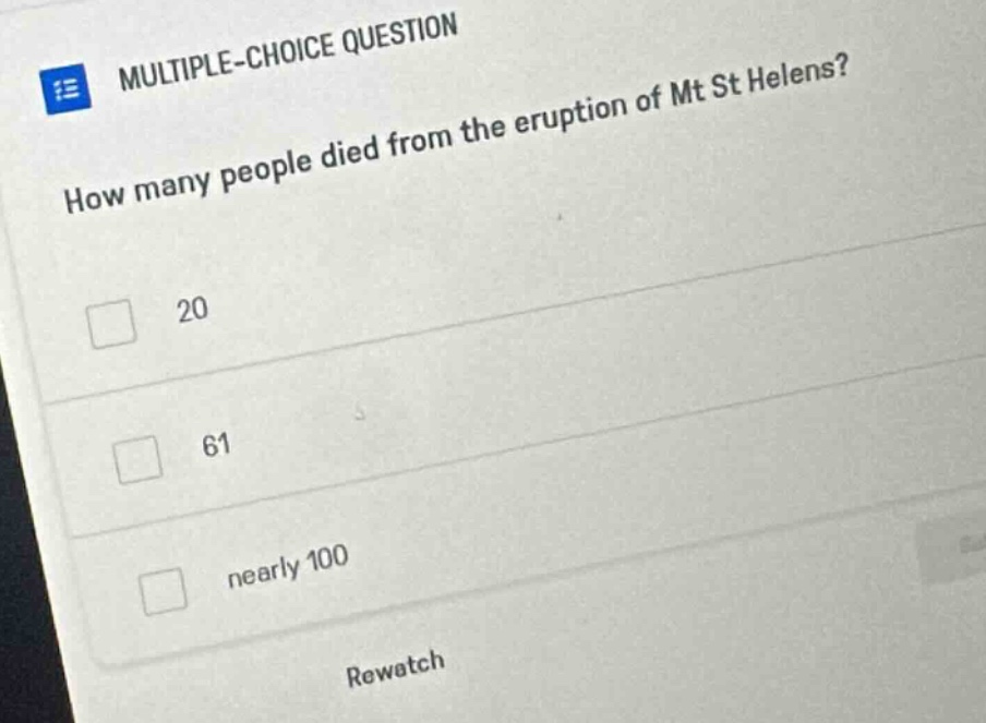 multiple-choice question how many people died from the eruption of mt s…